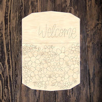 WWW Welcome Floral Plaque