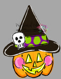 WWW Witch Jack O Lantern Head