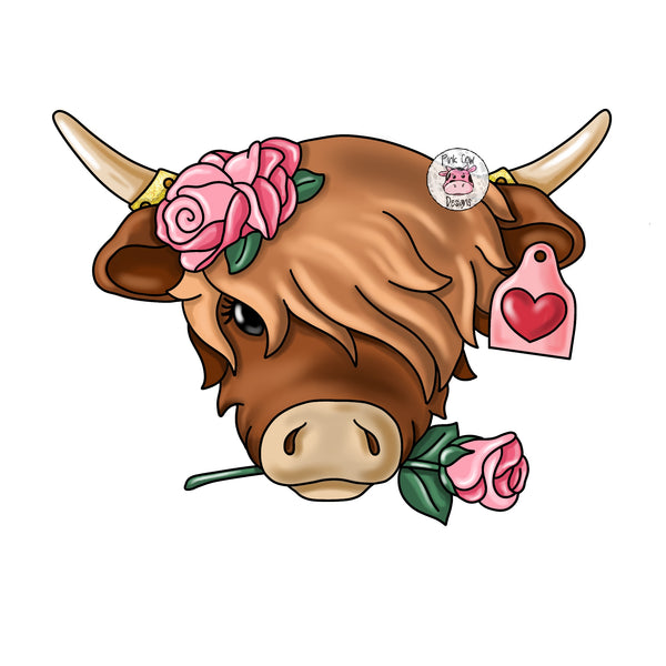 PCD Valentine Highland Cow