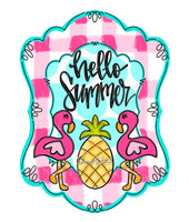 QMC Hello Summer Flamingo Plaque