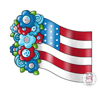 PCD American Flag With Flowers