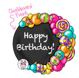 PCD Happy Birthday Balloons Chalkboard
