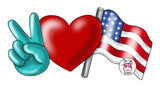 PCD Peace Love American Flag