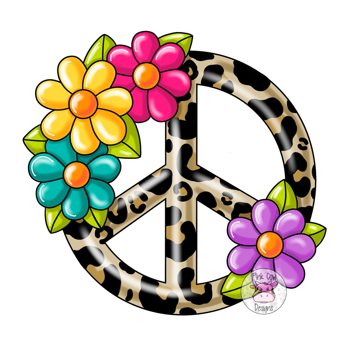 PCD Peace Sign With Flowers – Home Creations Milling & Signage