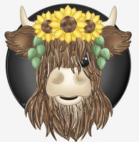 WHD Floral Highland Cow