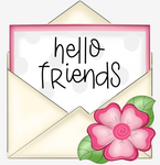 WHD Hello Friends Floral Envelope