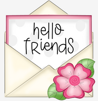 WHD Hello Friends Floral Envelope