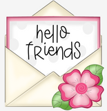 WHD Hello Friends Floral Envelope