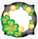 WHD Gold Shamrocks Quatrefoil Frame