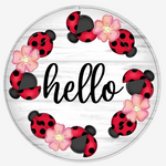 WHD Ladybug Farmhouse Wreath