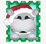 WHD Christmas Hippo Stamp