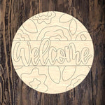 ABL Welcome Floral Plaque