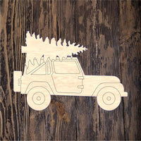Jeep with Christmas Tree