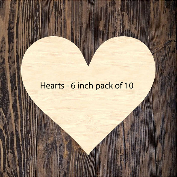 Hearts 6 inch - pack of 10