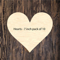 Hearts 7 inch - pack of 10