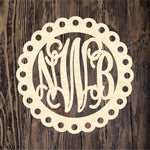 Scallop Wreath 3 Letter Monogram 1