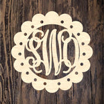 Scallop Wreath 3 Letter Monogram 2