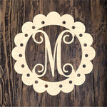 Scallop Wreath Single Letter Monogram 2