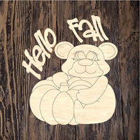 WHD Hello Fall Pumpkin Bear Round