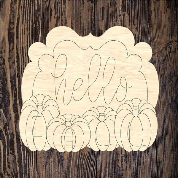 WHD Hello Fall Pumpkin Plaque