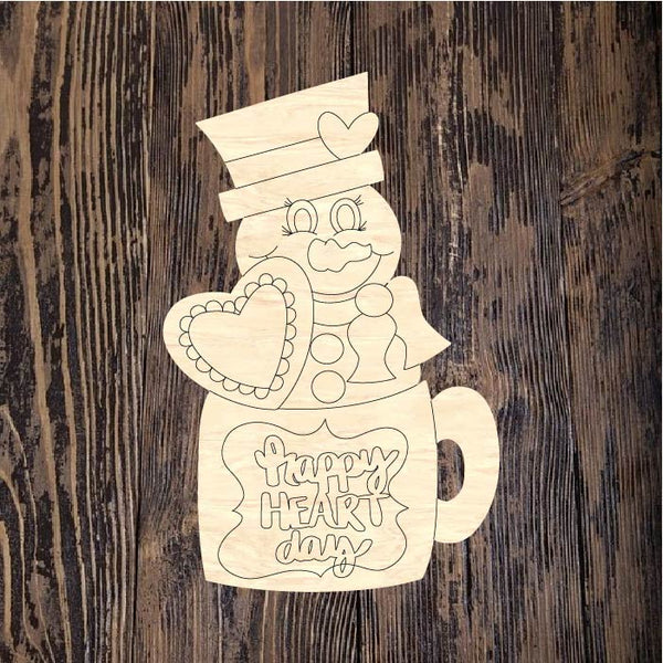 WLD Happy Heart Day Snowman Mug