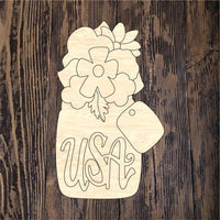 WWQ USA Flower Mason Jar