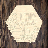 WWW Hello Floral Hexagon